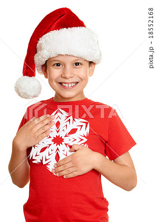 boy in red hat santa - winter holiday christmas boy in red hat santa - winter holiday christmas 18552168