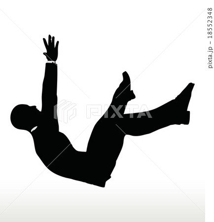 Silhouette Of Businessman Fallingのイラスト素材