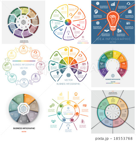 Infographics seven, eight, nine  positions 18553768
