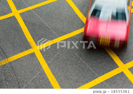 Hong Kong taxi in road 18555361