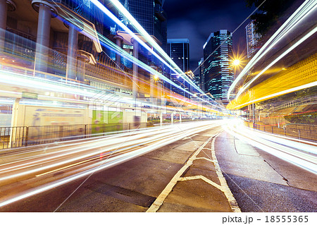 Traffic in Hong Kong at night Traffic in Hong Kong at night 18555365