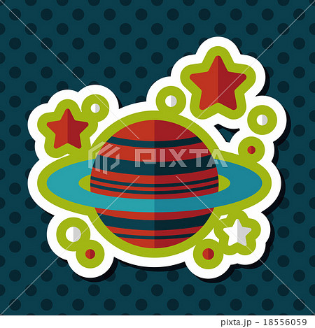 Space planet flat icon with long shadow,eps10 18556059