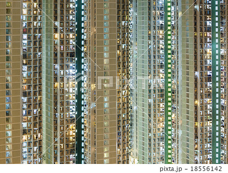 Exterior of apartment building in Hong Kong Exterior of apartment building in Hong Kong 18556142