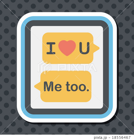 Valentine's Day message phone flat icon with long shadow,eps10 18556467