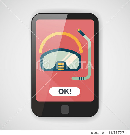 Mask and snorkel flat icon with long shadow 18557274