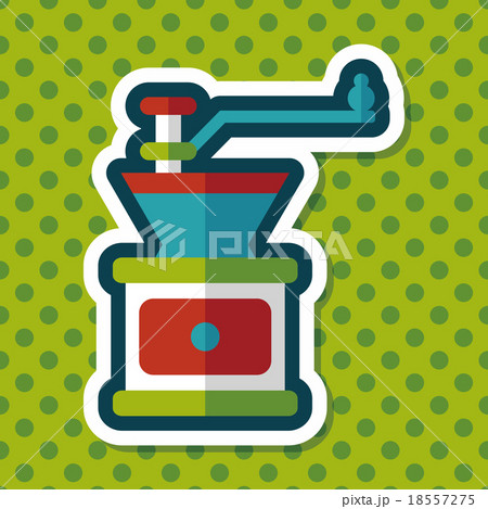 grinding coffee machine flat icon with long shadow,eps10 18557275