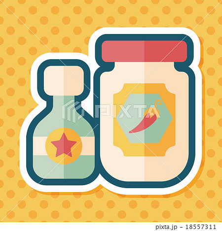 kitchenware hot sauce flat icon with long shadow,eps10 18557311