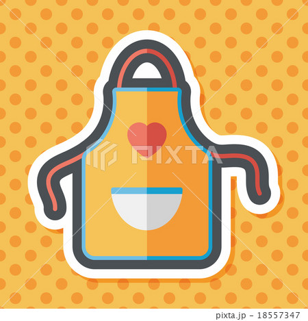 kitchenware apron flat icon with long shadow,eps10 kitchenware apron flat icon with long shadow,eps10 18557347