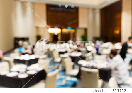 Blur background with light bokeh of restaurant 18557524