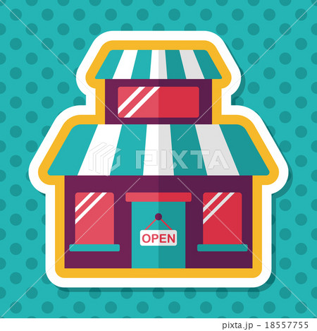 Building shop store flat icon with long shadow,eps10 18557755