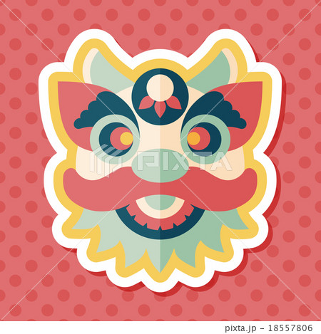 Chinese New Year flat icon with long shadow,eps10,The dragon and Chinese New Year flat icon with long shadow,eps10,The dragon and 18557806