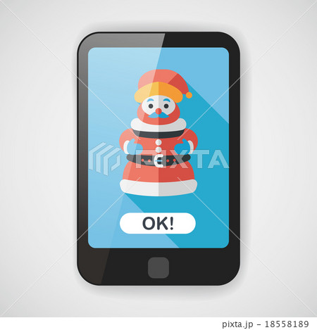 Santa Claus flat icon with long shadow eps10のイラスト素材 [18558189] - PIXTA