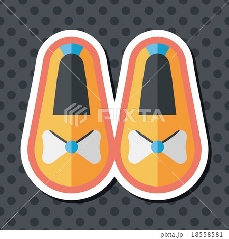 baby booties flat icon with long shadow 18558581