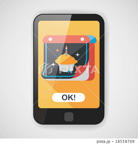 birthday calendar flat icon with long shadow,eps10 18558709