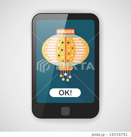 Chinese New Year flat icon with long shadow,eps10, Chinese decor 18558781