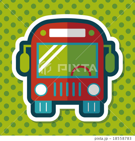 Transportation bus flat icon with long shadow,eps10 18558783