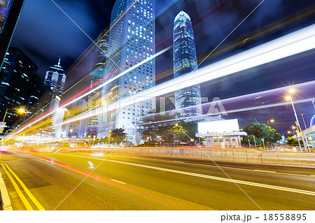 Hong Kong busy traffic at night Hong Kong busy traffic at night 18558895