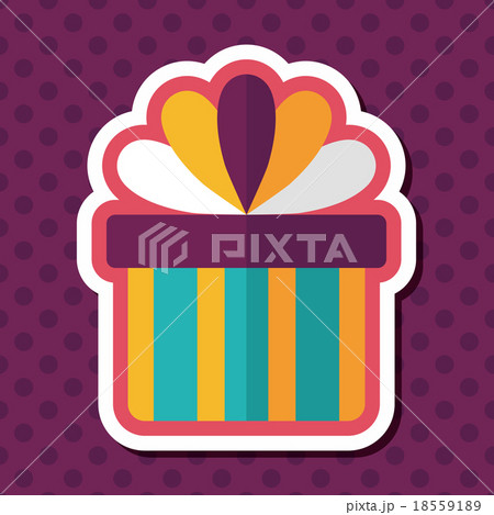 Gift flat icon with long shadow,eps10 18559189