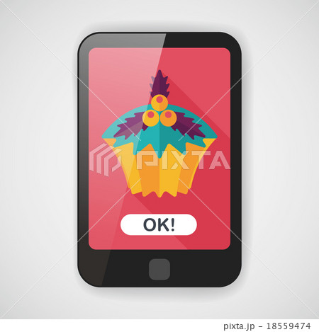 Christmas cupcake flat icon with long shadow,eps10 18559474