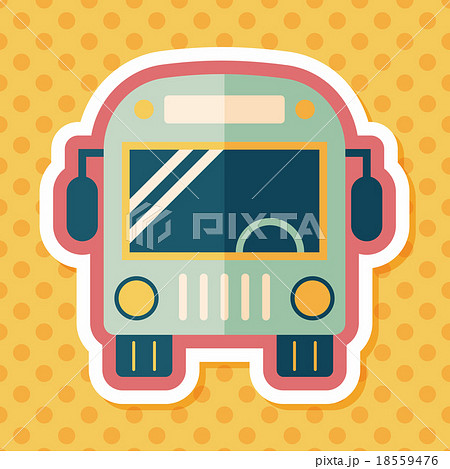 Transportation bus flat icon with long shadow,eps10 Transportation bus flat icon with long shadow,eps10 18559476