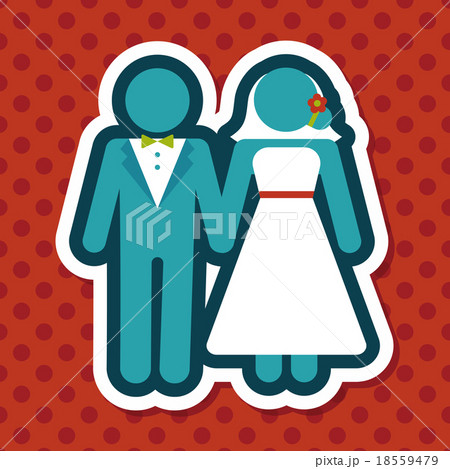wedding couple flat icon with long shadow,eps10 wedding couple flat icon with long shadow,eps10 18559479