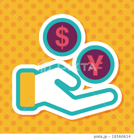 Currency Exchange flat icon with long shadow,eps10 18560614