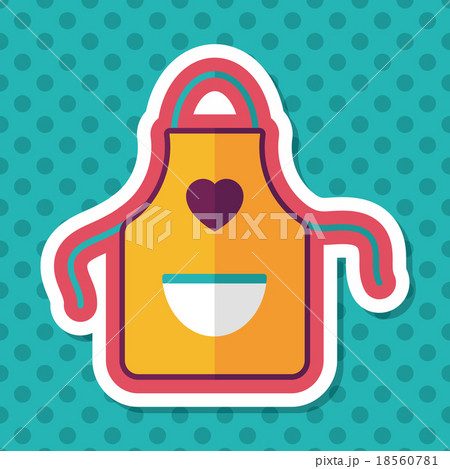 kitchenware apron flat icon with long shadow,eps10 kitchenware apron flat icon with long shadow,eps10 18560781