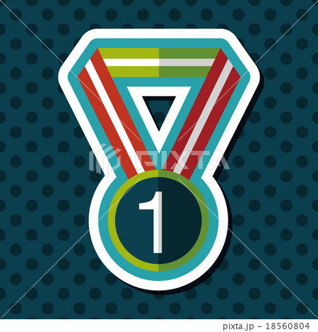 medal flat icon with long shadow,eps10 18560804