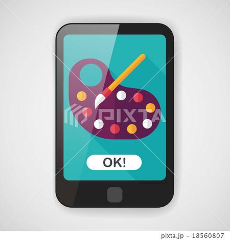 Art palette with paint brush flat icon with long shadow,eps 10 Art palette with paint brush flat icon with long shadow,eps 10 18560807
