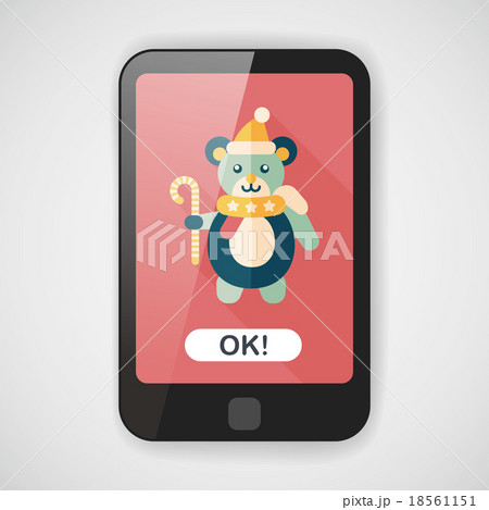 Christmas teddy bear flat icon with long shadow,eps10 18561151