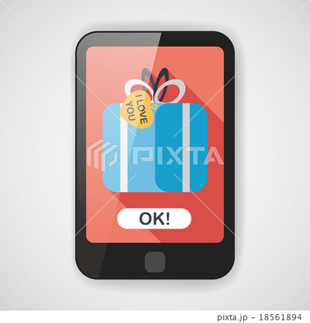 Valentine's Day present flat icon with long shadow,eps10 Valentine's Day present flat icon with long shadow,eps10 18561894