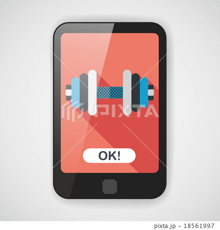 dumbbell flat icon with long shadow,eps10 18561997