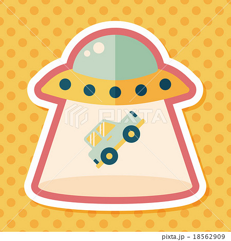 Space UFO flat icon with long shadow, eps10 18562909