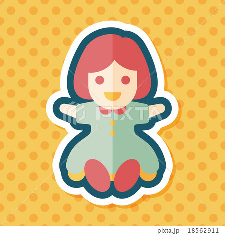 girl doll toy flat icon with long shadow,eps 10 18562911