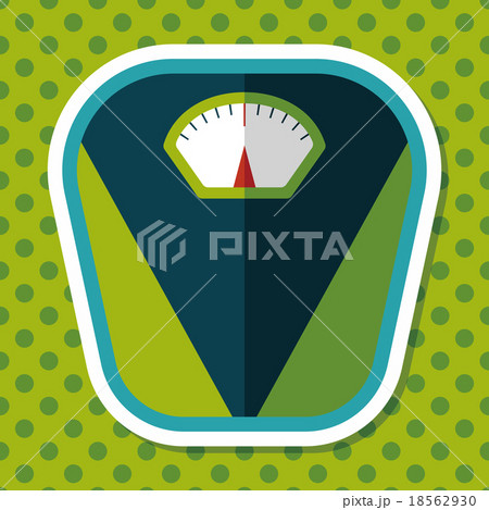 Weight scale flat icon with long shadow 18562930