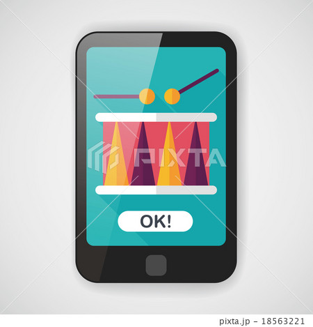 drum flat icon with long shadow,eps10 18563221