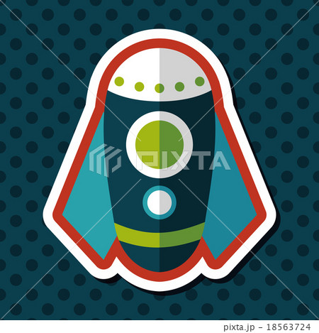 Rocket flat icon with long shadow,eps10 18563724