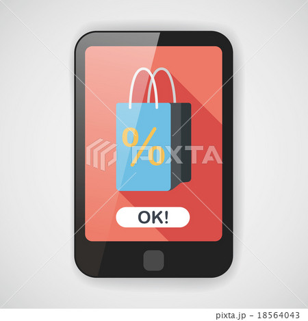shopping paper bag flat icon with long shadow,eps10 shopping paper bag flat icon with long shadow,eps10 18564043