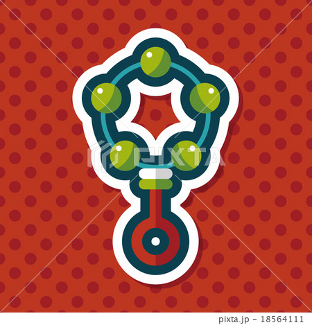 baby rattle flat icon with long shadow,eps10 18564111