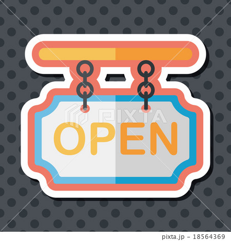 shopping store sign flat icon with long shadow,eps10 18564369