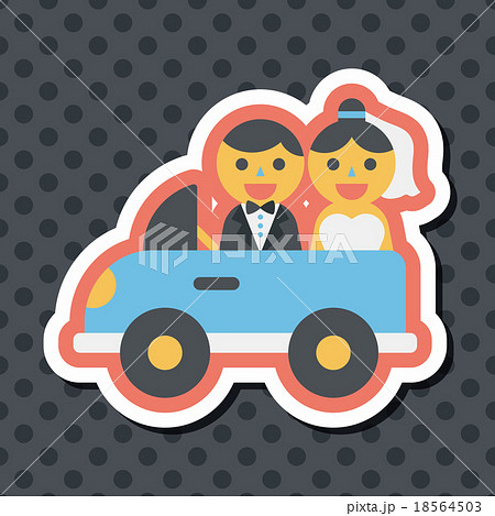 wedding car flat icon with long shadow, eps10 18564503