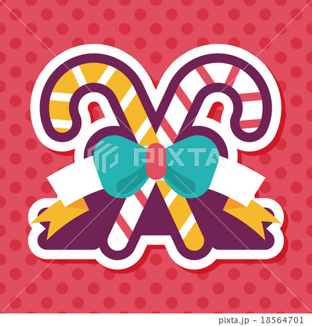 Christmas candy cane flat icon with long shadow,eps10 18564701