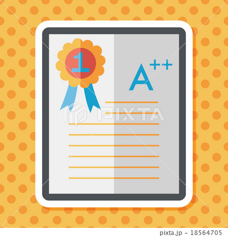 A plus grade in the notebook,flat icon with long shadow,eps10 18564705