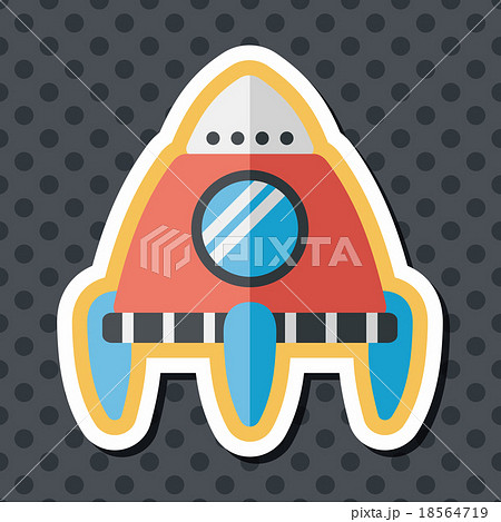 Space rocket flat icon with long shadow,eps10 18564719