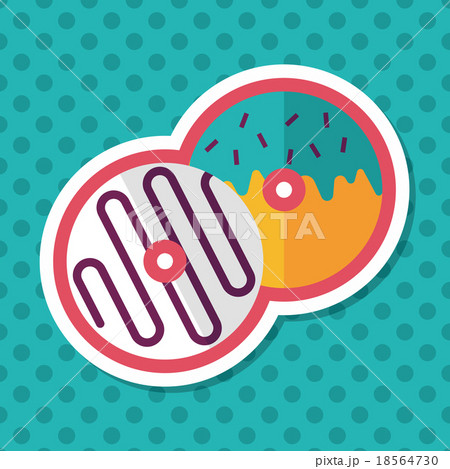 Donut flat icon with long shadow,eps10 18564730