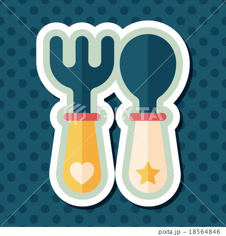 dishware and cutlery flat icon with long shadow,eps10 dishware and cutlery flat icon with long shadow,eps10 18564846