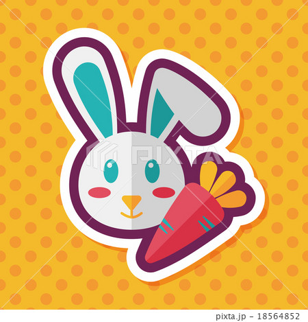 Pet rabbit flat icon with long shadow,eps10 18564852