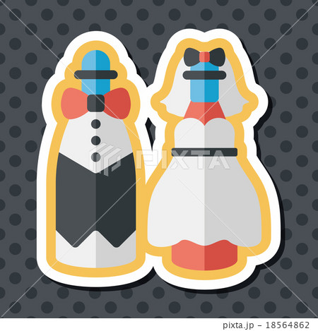 wedding couple flat icon with long shadow,eps10 18564862