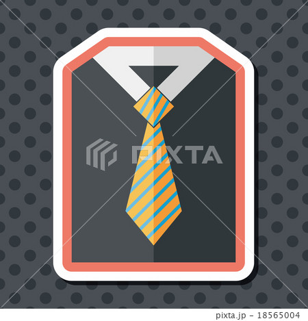 business shirt and tie flat icon with long shadow,eps10 18565004