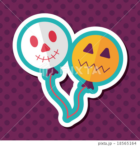 Halloween balloons flat icon with long shadow,eps10 Halloween balloons flat icon with long shadow,eps10 18565164